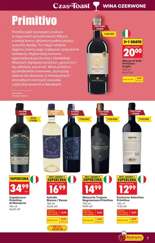 Biedronka - gazetka promocyjna Czas na toast od poniedziałku 23.03 do soboty 04.04 - strona 9