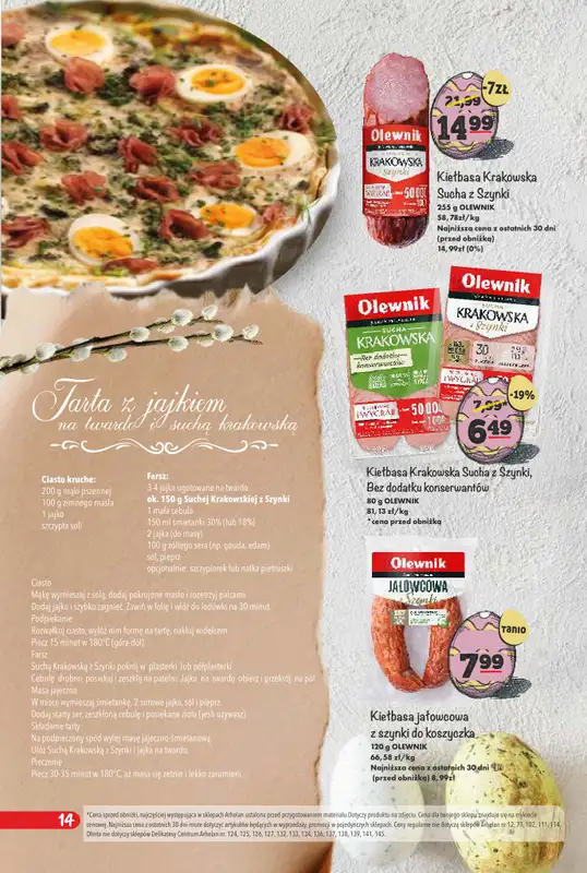 Arhelan - gazetka promocyjna Smaki Wielkanocy od poniedziałku 23.03 do niedzieli 12.04 - strona 14