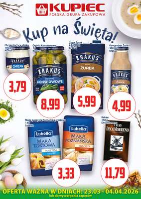 Kupiec - gazetka promocyjna Oferta plakatowa od poniedziałku 23.03 do soboty 04.04