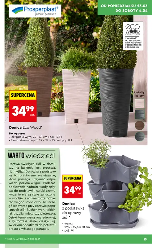 Biedronka - gazetka promocyjna Hity i Inspiracje do ogrodu od poniedziałku 23.03 do soboty 04.04 - strona 15