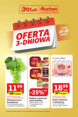 Auchan - gazetka promocyjna Oferta 3-dniowa od poniedziałku 23.03 do środy 25.03