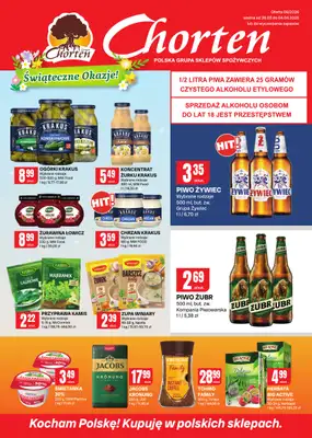 Chorten - gazetka promocyjna Gazetka Małopolska, Śląsk, Podkarpacie, Opolskie Market od czwartku 26.03 do soboty 04.04