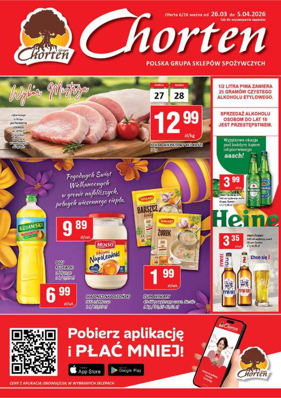 Chorten - gazetka promocyjna Gazetka Mazowsze Market od czwartku 26.03 do niedzieli 05.04