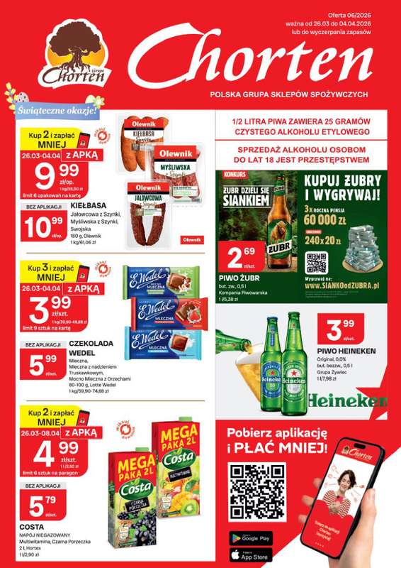 Chorten - gazetka promocyjna Gazetka Podlaskie Market od czwartku 26.03 do soboty 04.04