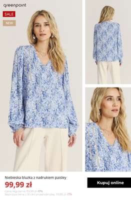 Niebieska bluzka z nadrukiem paisley