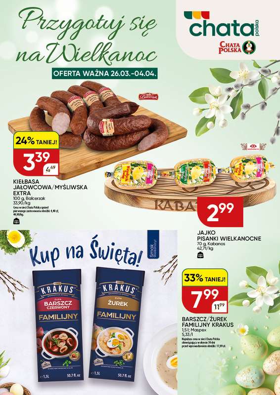 Chata Polska - gazetka promocyjna Przygotuj się na Wielkanoc!  do soboty 04.04