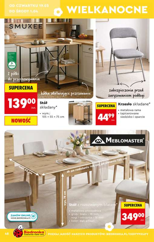 Biedronka - gazetka promocyjna Hity i inspiracje, od 14.03 od soboty 14.03 do środy 01.04 - strona 48