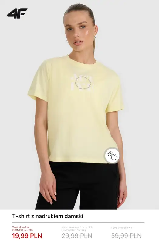 4F - gazetka promocyjna Koszulki bawełniane damskie - od 19,99 zł od poniedziałku 23.03  - strona 4