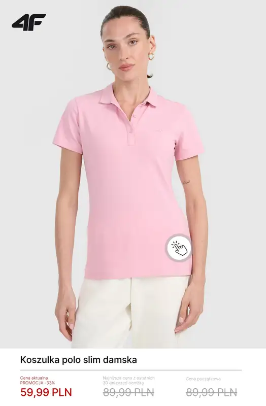 4F - gazetka promocyjna Koszulki bawełniane damskie - od 19,99 zł od poniedziałku 23.03  - strona 10
