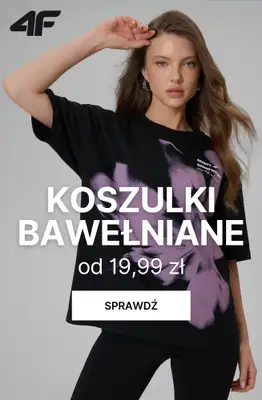4F - gazetka promocyjna Koszulki bawełniane damskie - od 19,99 zł od poniedziałku 23.03 
