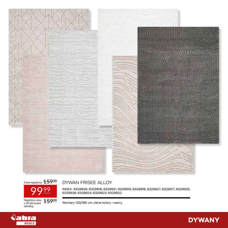 Abra Meble - gazetka promocyjna Sprawdź rabaty na dywany! od poniedziałku 23.03 do środy 08.04 - strona 14