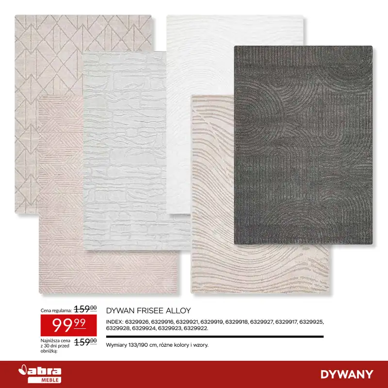 Abra Meble - gazetka promocyjna Sprawdź rabaty na dywany! od poniedziałku 23.03 do środy 08.04 - strona 14