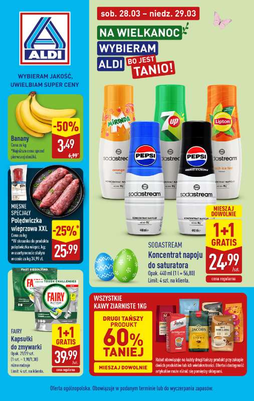 Aldi - gazetka promocyjna Tania sobota i niedziela w Aldi! od soboty 28.03 do niedzieli 29.03