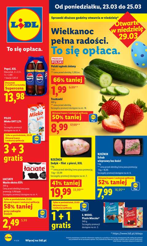 Lidl - gazetka promocyjna Oferta od poniedziałku od poniedziałku 23.03 do środy 25.03