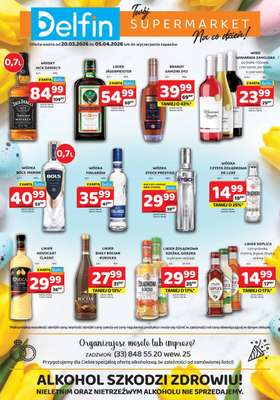 Delfin - gazetka promocyjna Ulotka alkoholowa  do niedzieli 05.04