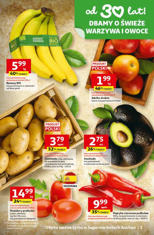 Auchan - gazetka promocyjna Gazetka 30 Lat Supermarket Auchan od czwartku 26.03 do poniedziałku 30.03 - strona 3