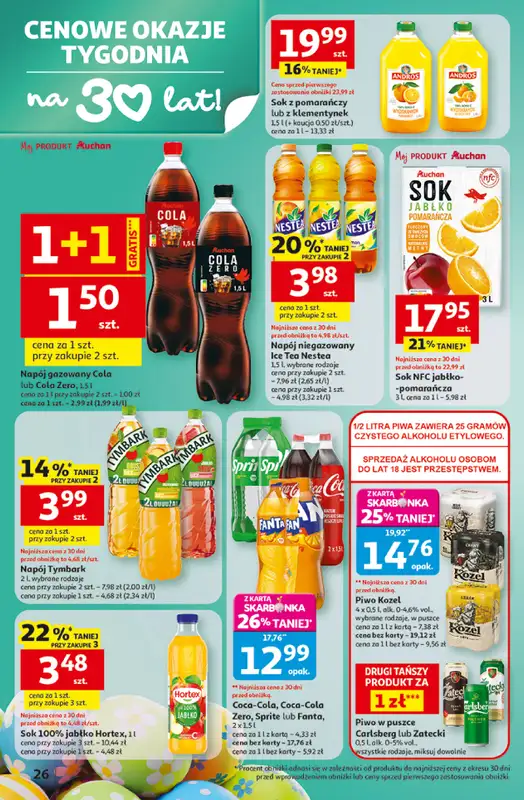 Auchan - gazetka promocyjna Gazetka 30 Lat Hipermarket Auchan od czwartku 26.03 do poniedziałku 30.03 - strona 26