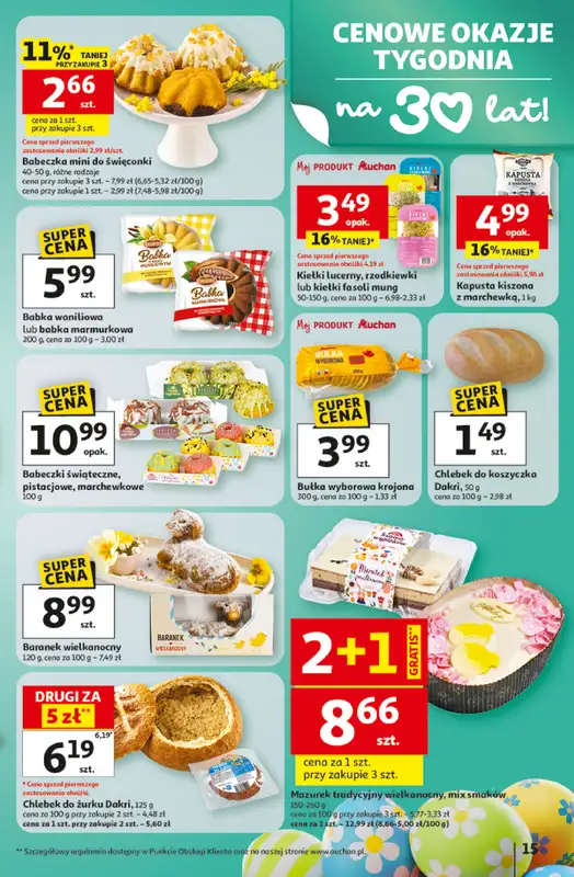Auchan - gazetka promocyjna Gazetka 30 Lat Hipermarket Auchan od czwartku 26.03 do poniedziałku 30.03 - strona 15