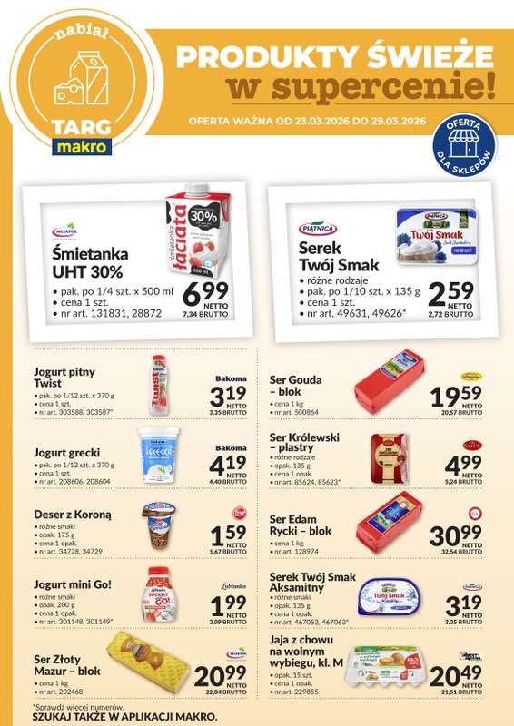 Makro - gazetka promocyjna Targ MAKRO - oferta świeża w super cenach! od wtorku 24.03 do niedzieli 29.03