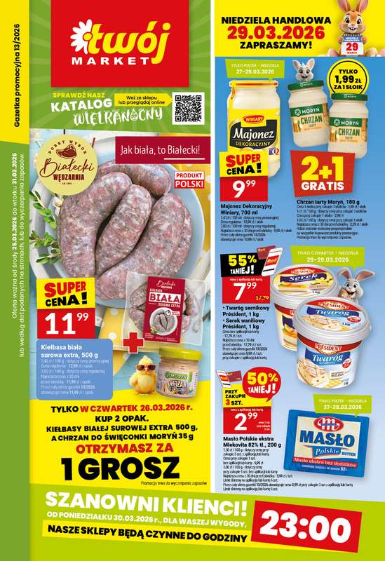 Twój Market - gazetka promocyjna Gazetka od czwartku 26.03 do wtorku 31.03