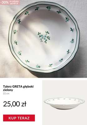 Talerz GRETA głęboki zielony