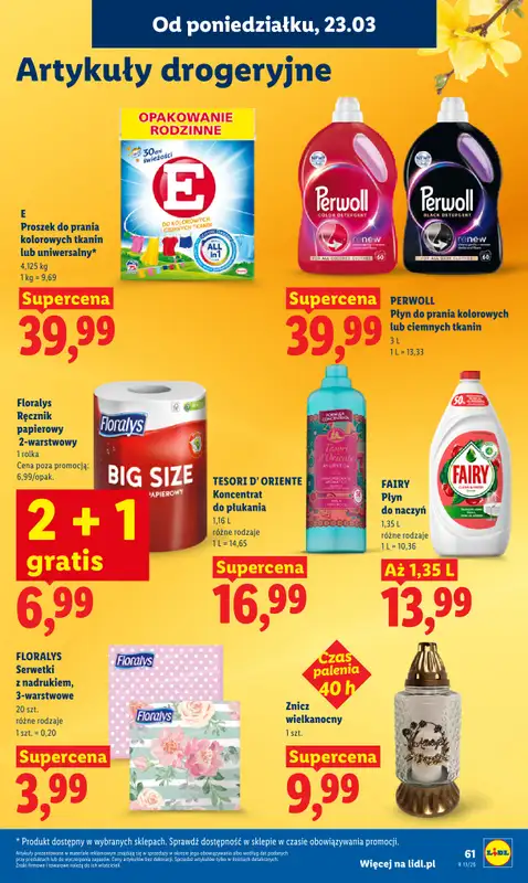 Lidl - gazetka promocyjna Oferta od poniedziałku od poniedziałku 23.03 do środy 25.03 - strona 61