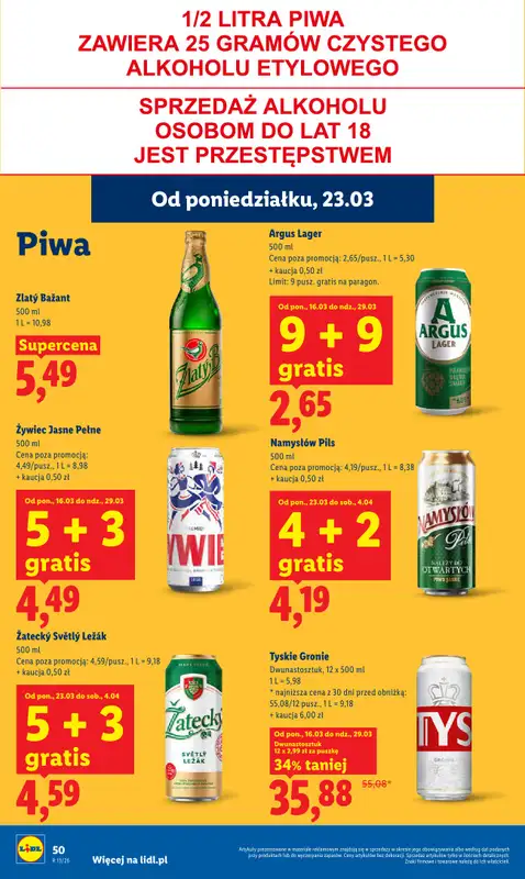 Lidl - gazetka promocyjna Oferta od poniedziałku od poniedziałku 23.03 do środy 25.03 - strona 50