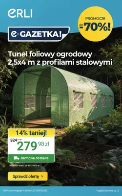 ERLI - gazetka promocyjna Ogród pełen okazji do -42% taniej na ERLI! od środy 25.03 do niedzieli 29.03