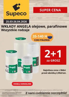 Supeco - gazetka promocyjna Wkłady Angela od środy 25.03 do niedzieli 26.04