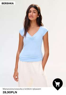 Marszczona koszulka z krótkim rękawem