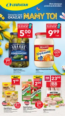 LEWIATAN - gazetka promocyjna Gazetka Świąteczne okazje Mamy to! woj. mazowieckie od czwartku 26.03 do soboty 04.04