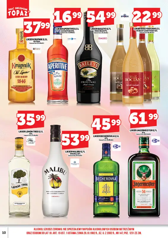 TOPAZ - gazetka promocyjna Gazetka alkoholowa od wtorku 24.03 do wtorku 31.03 - strona 10