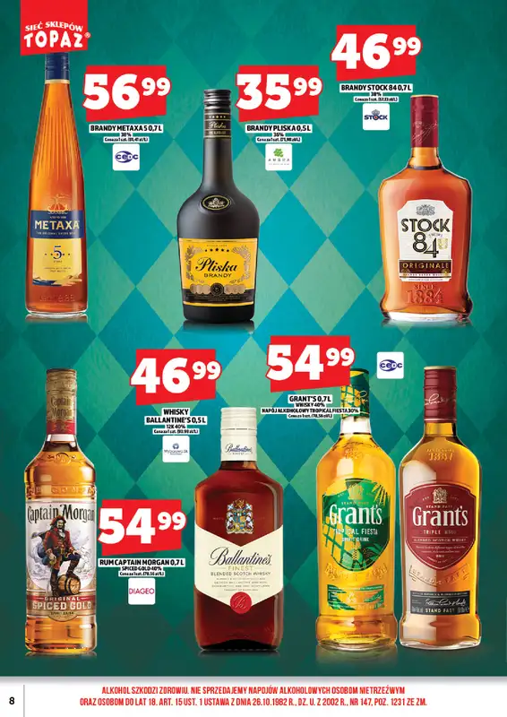 TOPAZ - gazetka promocyjna Gazetka alkoholowa od wtorku 24.03 do wtorku 31.03 - strona 8