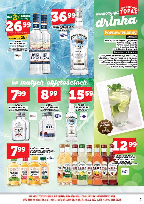 TOPAZ - gazetka promocyjna Gazetka alkoholowa od wtorku 24.03 do wtorku 31.03 - strona 5