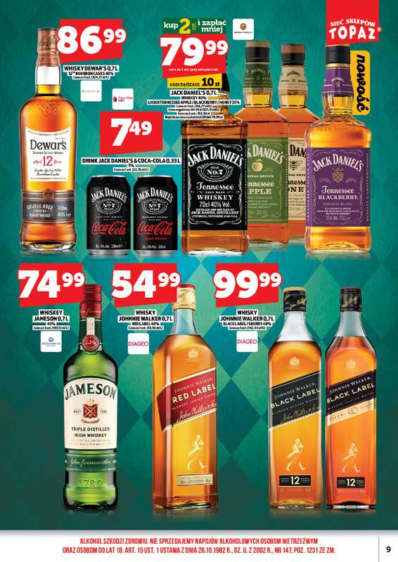 TOPAZ - gazetka promocyjna Gazetka alkoholowa od wtorku 24.03 do wtorku 31.03 - strona 9