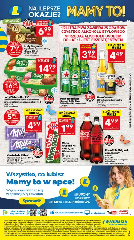 LEWIATAN - gazetka promocyjna Gazetka Świąteczne okazje Mamy to! Północ od czwartku 26.03 do soboty 04.04 - strona 16
