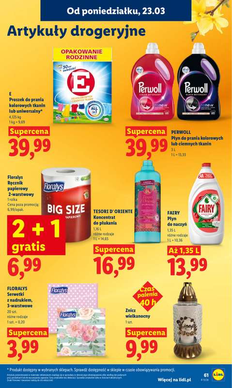 Lidl - gazetka promocyjna Oferta od poniedziałku od poniedziałku 23.03 do środy 25.03 - strona 61