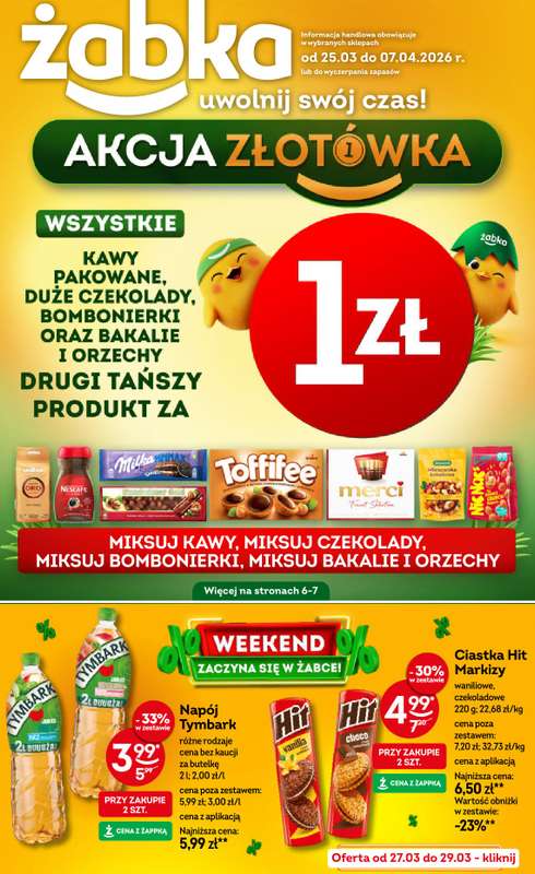 Żabka - gazetka promocyjna Gazetka od środy 25.03 do wtorku 07.04