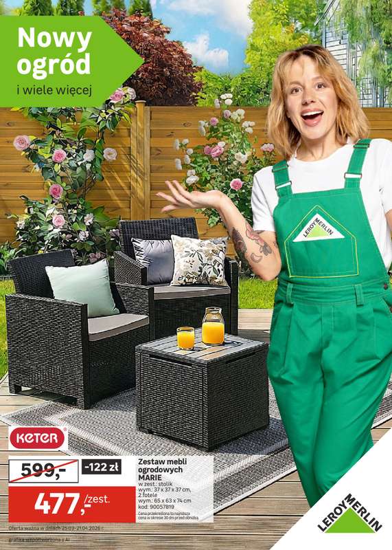 Leroy Merlin - gazetka promocyjna Gazetka Nowy ogród i wiele więcej od środy 25.03 do wtorku 21.04
