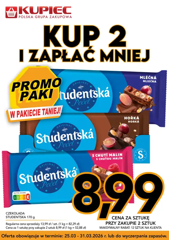 Kupiec - gazetka promocyjna Promopaki od środy 25.03 do wtorku 31.03 - strona 12