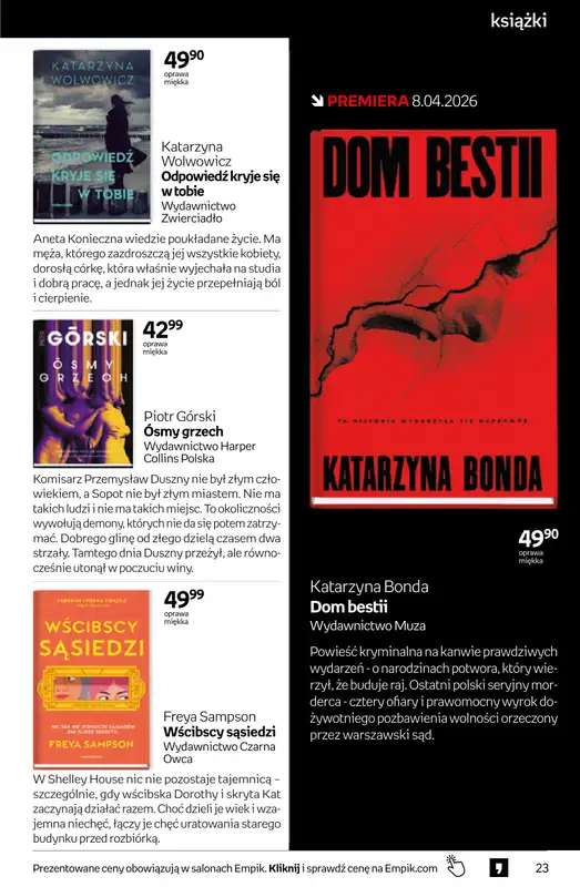 Empik - gazetka promocyjna Tom kultury: książki od środy 25.03 do wtorku 07.04 - strona 23