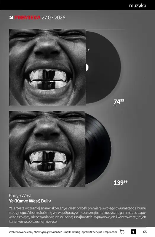 Empik - gazetka promocyjna Tom kultury: muzyka od środy 25.03 do wtorku 07.04 - strona 3