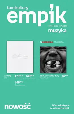 Empik - gazetka promocyjna Tom kultury: muzyka od środy 25.03 do wtorku 07.04