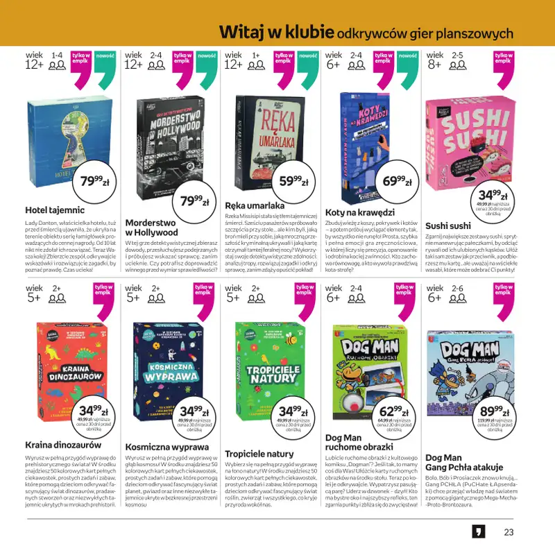 Empik - gazetka promocyjna Festiwal Gier Planszowych od środy 25.03 do wtorku 07.04 - strona 23