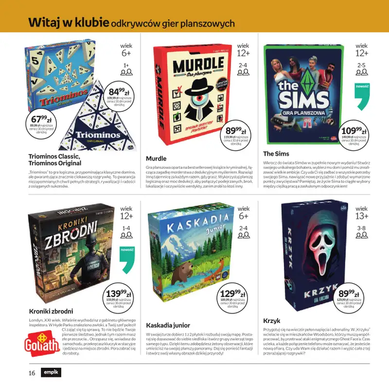 Empik - gazetka promocyjna Festiwal Gier Planszowych od środy 25.03 do wtorku 07.04 - strona 16