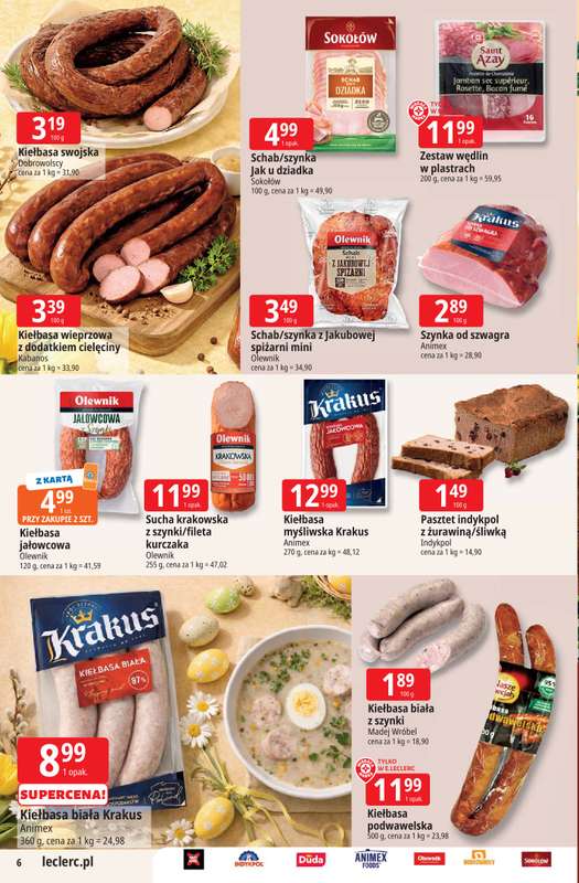 Leclerc - gazetka promocyjna Oferta E.Leclerc I Wielkanocne smaki od wtorku 24.03 do soboty 04.04 - strona 6