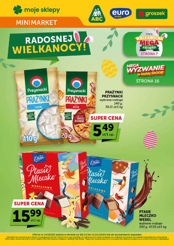 Groszek - gazetka promocyjna Gazetka Minimarket  do środy 01.04