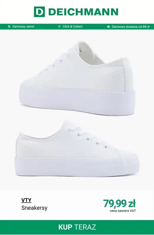 Deichmann - gazetka promocyjna Sneakersy Court damskie od środy 25.03  - strona 9