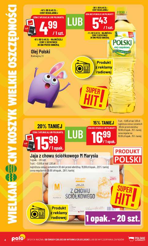 POLOmarket - gazetka promocyjna Katalog Wielkanocny koszyk, wielkie oszczędności od środy 25.03 do wtorku 31.03 - strona 4