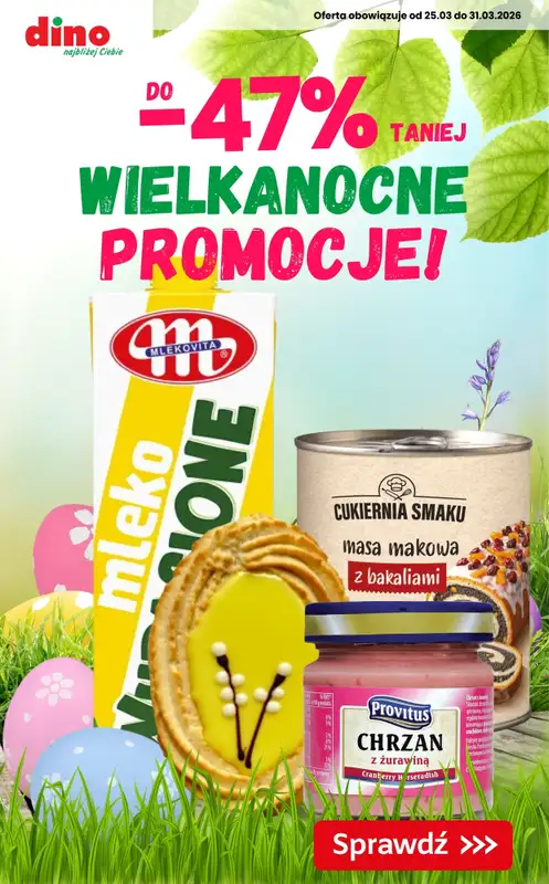 Dino - gazetka promocyjna Nawet do -47% wielkanocne PROMOCJE!  